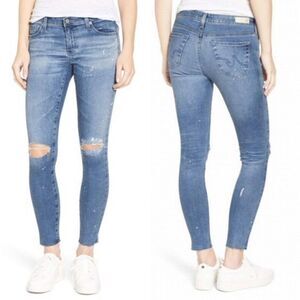 AG Legging Ankle paint splatter destructed Jeans